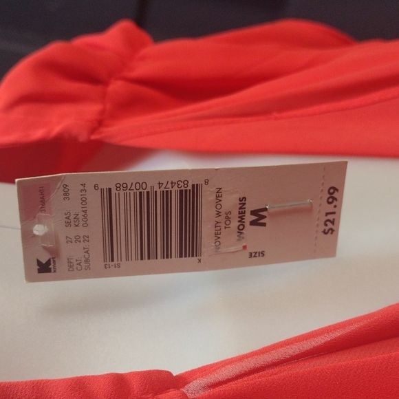 Red polyester scoop neck tank - Picture 4 of 6